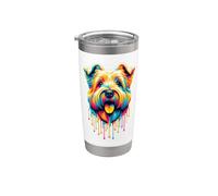 Dripping Paint Art Glen Of Imaal Terrier Wicklow Terrier Vaso térmico de acero inoxidable de doble pared