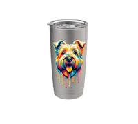 Dripping Paint Art Glen Of Imaal Terrier Wicklow Terrier Vaso térmico de acero inoxidable de doble pared