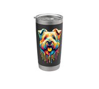 Dripping Paint Art Glen Of Imaal Terrier Wicklow Terrier Vaso térmico de acero inoxidable de doble pared