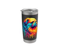 Dripping Paint Art Griffon Belge Brussels Griffon Vaso térmico de acero inoxidable de doble pared