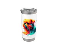 Dripping Paint Art Griffon Belge Brussels Griffon Vaso térmico de acero inoxidable de doble pared