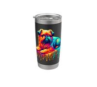 Dripping Paint Art Griffon Belge Brussels Griffon Vaso térmico de acero inoxidable de doble pared