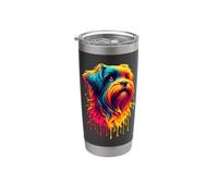 Dripping Paint Art Griffon Belge Brussels Griffon Vaso térmico de acero inoxidable de doble pared