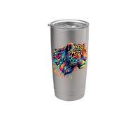Dripping Paint Art Jaguar Jaguares Vaso térmico de acero inoxidable de doble pared