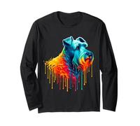 Dripping Paint Art Kerry Blue Terrier Manga Larga