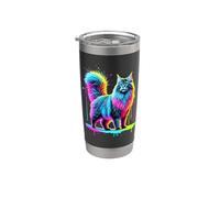 Dripping Paint Art Norwegian Forest Cat Wegies Vaso térmico de acero inoxidable de doble pared