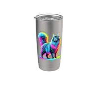 Dripping Paint Art Norwegian Forest Cat Wegies Vaso térmico de acero inoxidable de doble pared