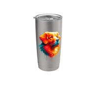 Dripping Paint Art Nova Scotia Duck Tolling Retriever Toller Vaso térmico de acero inoxidable de doble pared