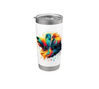 Dripping Paint Art Polish Lowland Sheepdog Vaso térmico de acero inoxidable de doble pared