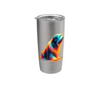Dripping Paint Art Polish Lowland Sheepdog Vaso térmico de acero inoxidable de doble pared
