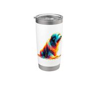 Dripping Paint Art Polish Lowland Sheepdog Vaso térmico de acero inoxidable de doble pared