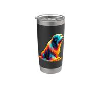 Dripping Paint Art Polish Lowland Sheepdog Vaso térmico de acero inoxidable de doble pared