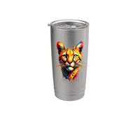 Dripping Paint Art Savannah Cat Savannah Cats Vaso térmico de acero inoxidable de doble pared