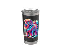 Dripping Paint Art Tibetan Mastiff Vaso térmico de acero inoxidable de doble pared