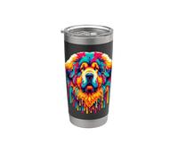Dripping Paint Art Tibetan Mastiff Vaso térmico de acero inoxidable de doble pared