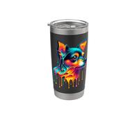 Dripping Paint Art Toy Fox Terrier American Toy Terriers Vaso térmico de acero inoxidable de doble pared