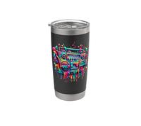 Dripping Paint Boombox Old School 80s Music Hip Hop Vaso térmico de acero inoxidable de doble pared