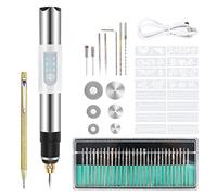 DriSubt Juego de herramientas de grabado, USB Mini lápiz de grabado con accesorios para grabado, grabador inalámbrico para metal, cristal, madera, piedra, uñas, cerámica, Green 1