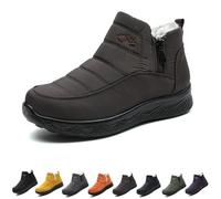 Dritnow Shoes Women's Insulated Snow Boots, Waterproof, Non-Slip & Fur Lined, Comfortable Warm Winter Ankle Boots for Women (Brown,40)