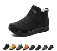 Dritnow Shoes Women's Insulated Snow Boots, Waterproof, Non-Slip & Fur Lined, Comfortable Warm Winter Ankle Boots for Women (Black,42)