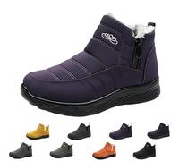 Dritnow Shoes Women's Warm Snow Boots, Waterproof Non-Slip & Fur Lined, Warm Winter Thickened Fleece Boots for Women (Purple,39)