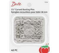 Dritz 1-1/2" Curved Safety Pins, 40 Count, Nickel Pasadores de seguridad curvados, níquel, talla 2