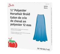 Dritz 1/2 X 50 M Trenza de Pelo de Caballo, Color Blanco