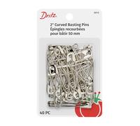 Dritz 2-Inch Curved Basting Pins, 40 Count, Nickel-Plated Steel Alfileres para Untar, Acero aleado, níquel, Talla 3