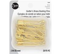 Dritz 2-Inch Quilter's Safety Pins, 20 Count, Brass Pines de Seguridad, tamaño 3, latón, Acrílico, 8x13.2x1.72 cm