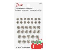 Dritz 81-65 Broches para Coser, Latón niquelado, Size 1/0, 2/0 & 4/0, 36