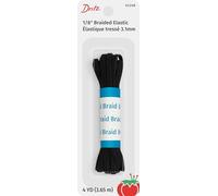 Dritz Braided Elastic, x 4-Yards, Black Trenzado, Negro, 1/8-Inch by 4-Yard