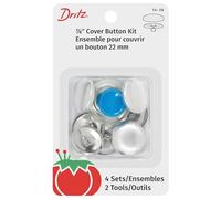 Dritz Cover Button, Nickel Kit de Botones de Cubierta con Herramientas, níquel, Size 36-7/8-Inch, 4