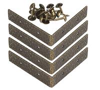 Dritz Home Campaign Hardware Small Smooth Esquina de ángulo recto forjada large Antique Brass