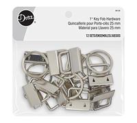 Dritz Key Fob Hardware1in Nickel Includes Fob & Ring Bag & Tote Accessories, 12 sets
