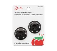 Dritz latón Coser Snaps 30 mm 2/Pkg-Black