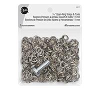 Dritz Snap 2 anillos abiertos laterales tamaño 16 níquel incluye broches y cierres de herramientas, 7/16 pulgadas, 60 juegos