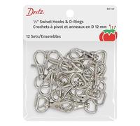 Dritz Swivel Hooks & D Rings 1/2in Nickel Bag & Tote Accessories, 1/2", 12ct