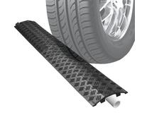 Drive Over Cable Protector - Heavy-Duty Rubber Cord Ramp with Anti-Slip | Protects Power Cables, Hoses & Wires from Vehicles & Foot Traffic