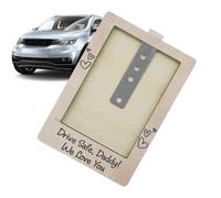 Drive Safe Daddy Visor Clip | MARCO DE MADERA MARCO DE PISTA CLIP DE VISIÓN | Decoración Interior Automotriz Compacta | Pantalla Claramente Visible | Funcional | 10.7x7x2.2cm | Para Maridos Parejas De