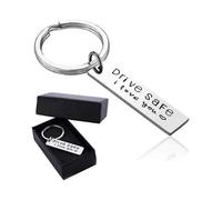 Drive Safe Keychain Necklace Set - Drive Safe,i Love You Trucker Keychain Gift