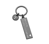 Drive Safe Llavero 26 letras Drive Safe I Need You Here with Me Apreciatione regalo preesent para conductor, negro (Negro), Talla única