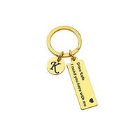 Drive Safe Llavero de 26 letras Drive Safe I Need You Here with Me Appreciatione Preesent regalo para el conductor, dorado (Oro), Talla única