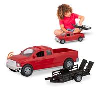 Driven by Battat B Camioneta de Grúa roja de Juguete para niños - Recogida de Juguete - Luces y Sonidos - Piezas móviles - 3 años +