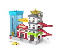 DRIVEN by Battat - Big City Cruisin' (7 Piezas) - Juego Infantil City Playset - Juego de 7 Piezas de Coches de Juguete - Edificios de Juguete, rampas, Ascensores y Mucho más - 3 años +