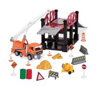 DRIVEN by Battat - Juego de construcción de 35 Piezas para niños - Camión grúa de Juguete y Accesorios - Juego de simulación - Puente de Juguete, señales de tráfico y más - 3 años