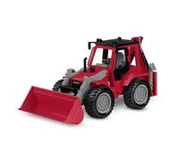 Driven by Battat - Toy Backhoe Loader For Kids - Toy Digger Truck - Construction Vehicle Toy - Movable Parts - 3 Years + - Red Backhoe Loader, 14 Inches