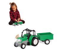Driven by Battat - Tractor y Remolque de Juguete pequeño - Juguete de vehículo de Granja para niños - Luces y Sonidos - Piezas móviles - 3 años + - Micro Tractor