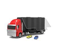 Driven by Battat - Turbo Transport - camión portacoches de Juguete con asa y 2 Coches de Retroceso - Coches de Carreras y Camiones para niños de 3+ años