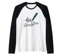 Driven by Prose Pluma estilográfica Heartbeat Escritor Autor Camiseta Manga Raglan
