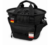 Driver13 Bolsa de Limpieza para Cuidado de Caballos (Grooming Bag) para establo y equitación, con Asas y Bolsillos, Negro